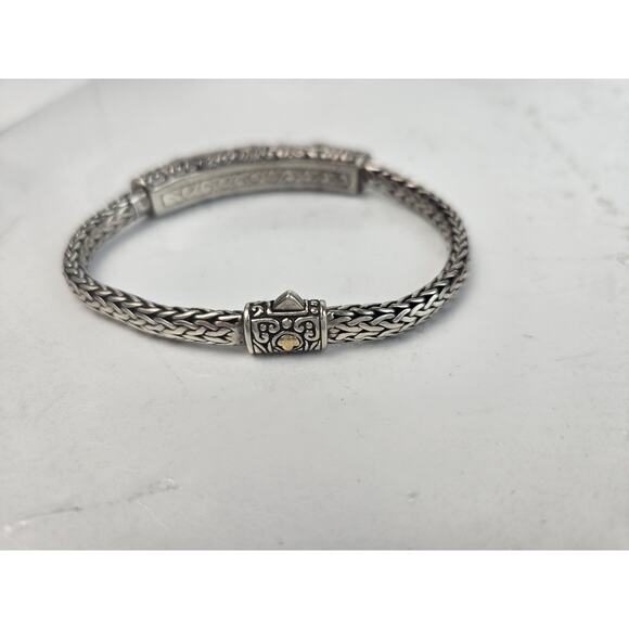 925 Sterling Silver Turquoise Woven Bracelet 7.5" - Picture 6 of 10